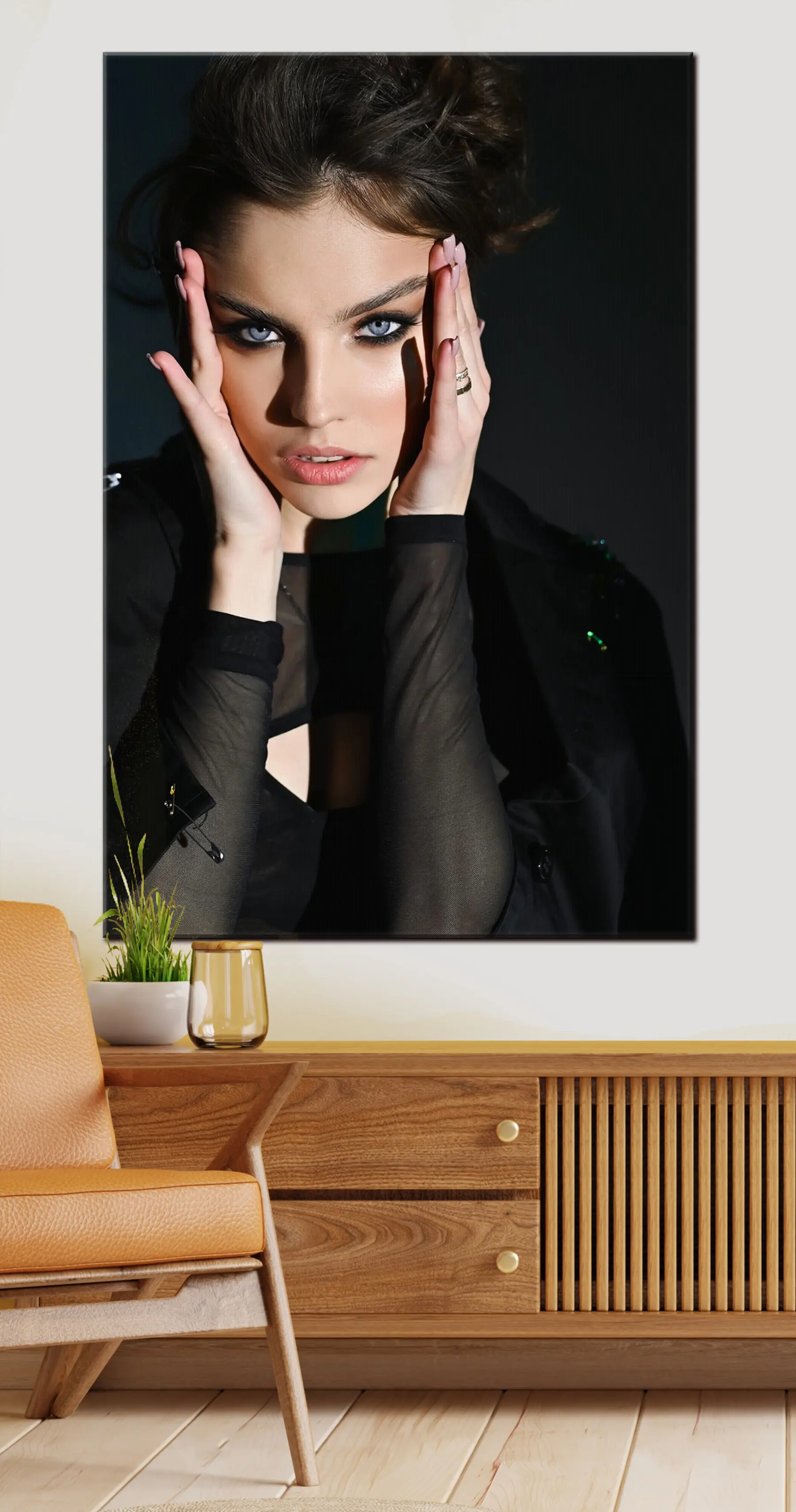 Wandbilder Hand, Wimpern und Hals s33211