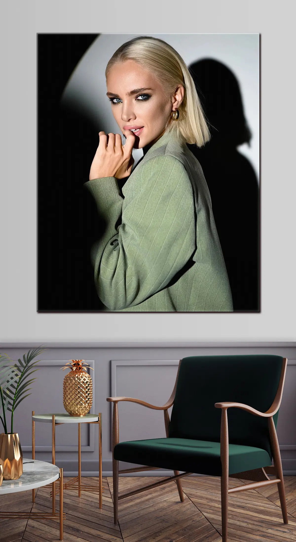 Wandbilder Lippe, Hemd und Auge s33218