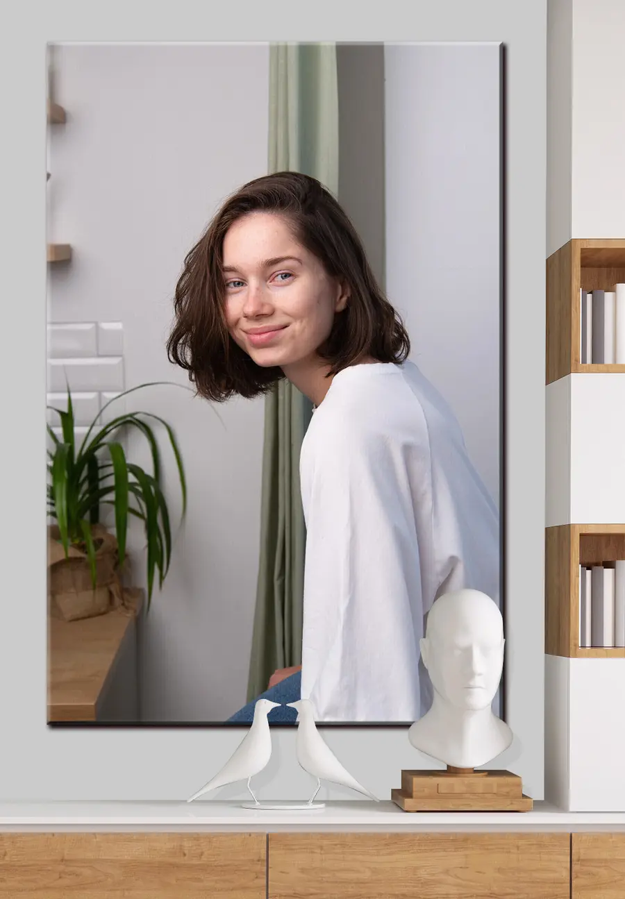 Wandbilder Lächeln, Ärmel und Wimpern s33233