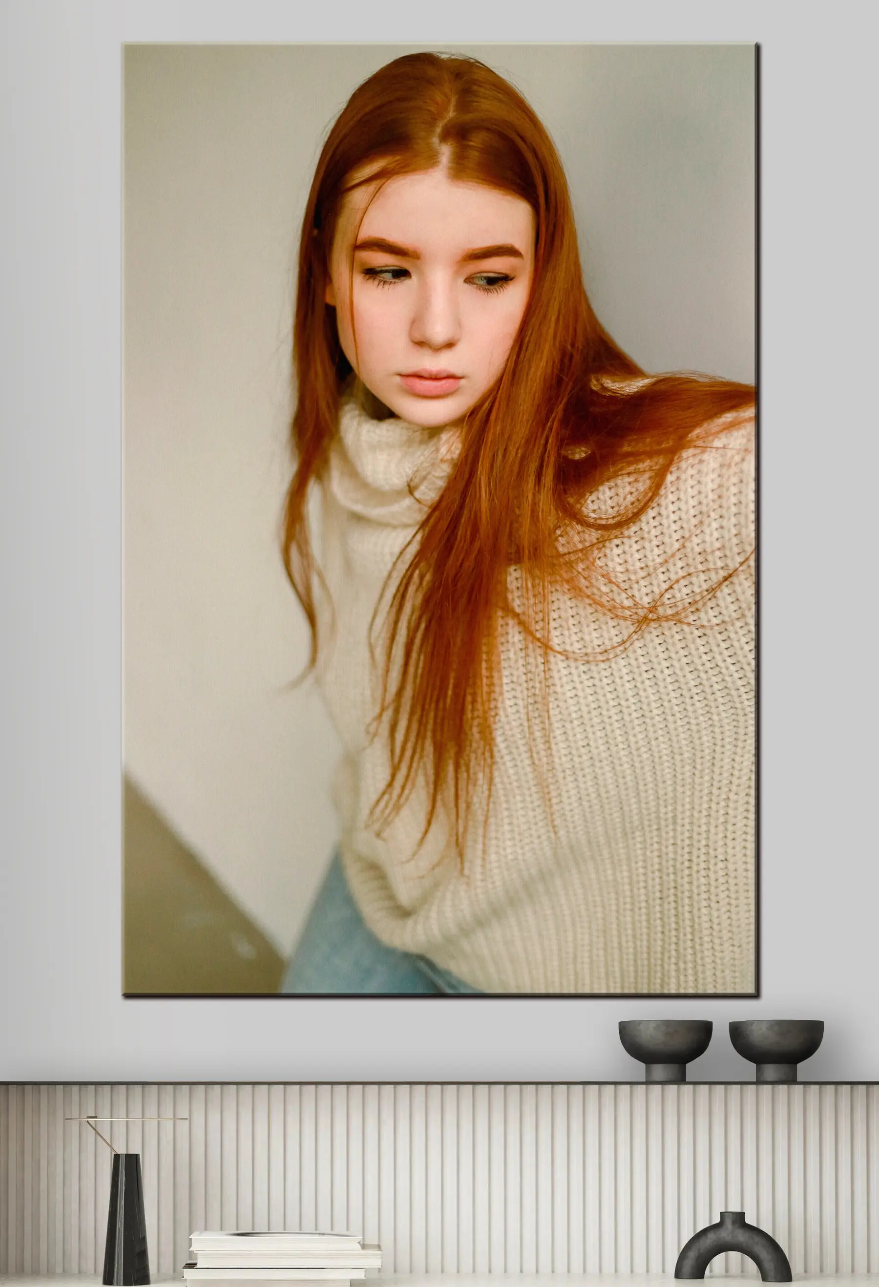 Wandbilder Wimpern, Rechteck und langes Haar s33263