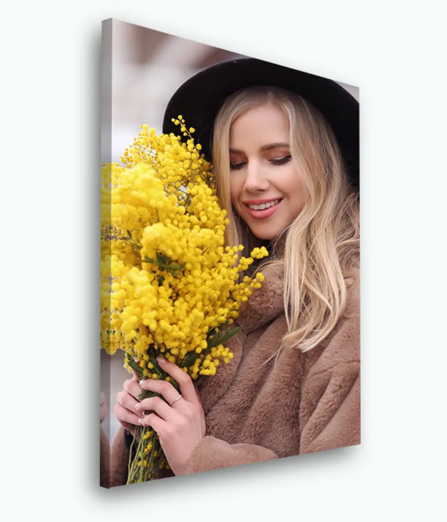 Wandbilder Lächeln, Blume und Oberbekleidung s33284