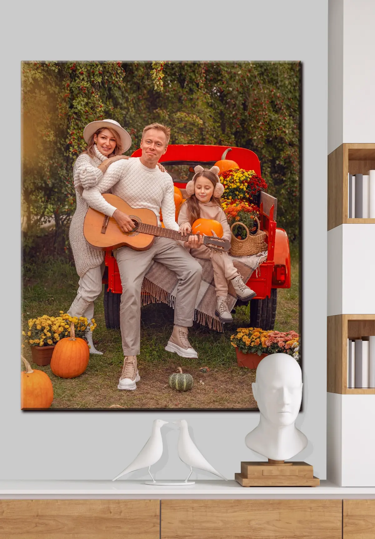 Wandbilder Musikinstrument, Gitarre und Orange s33294