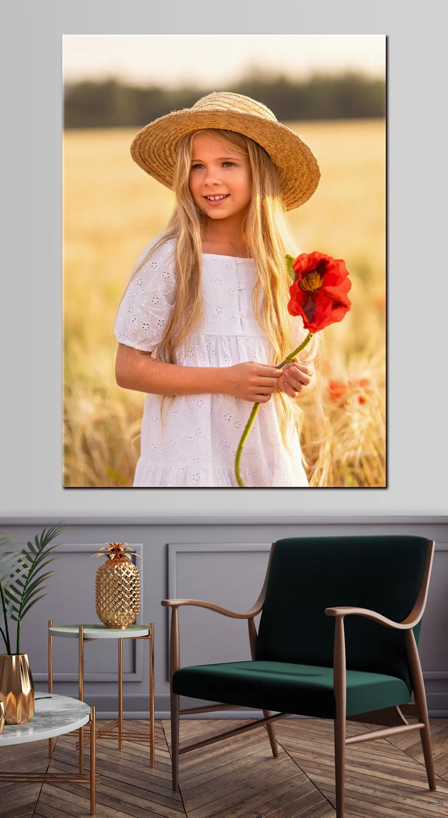 Wandbilder Hut, Lächeln und Hals s33299