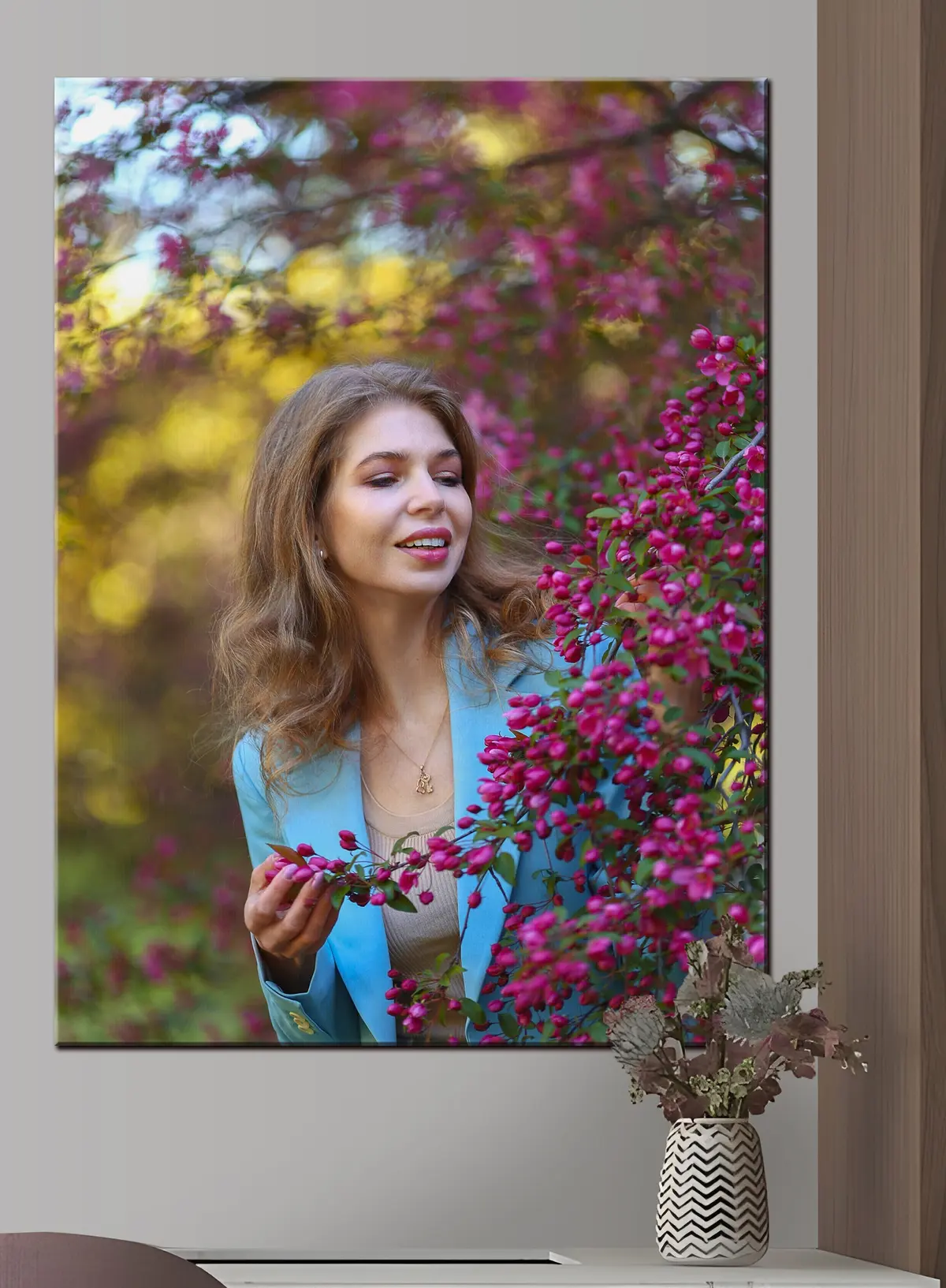 Wandbilder Lächeln, lila und pflanzen s33309