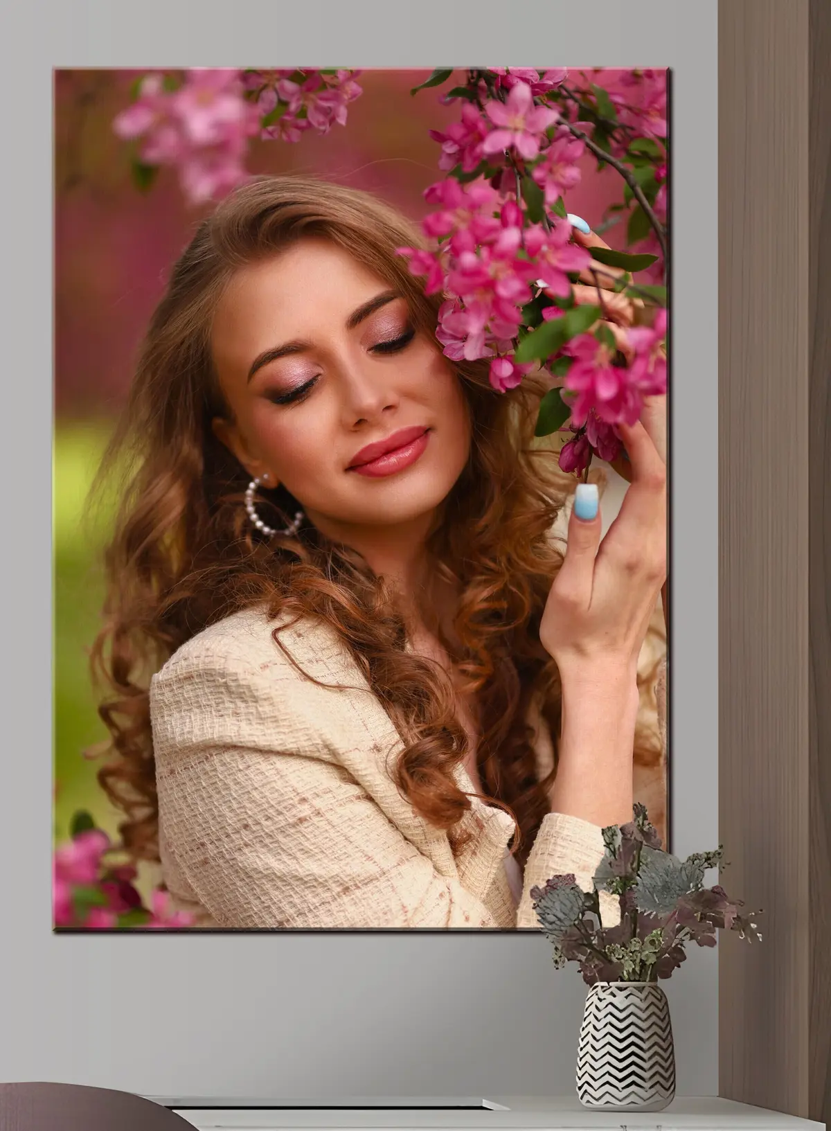 Wandbilder Lippen, Wimpern und Lippenstift s33311