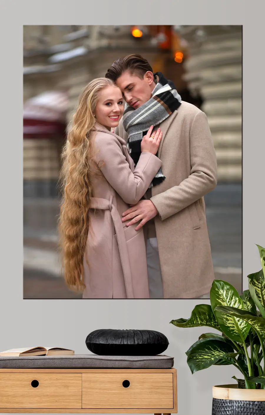 Wandbilder Lächeln, Schulter und Mantel s33325