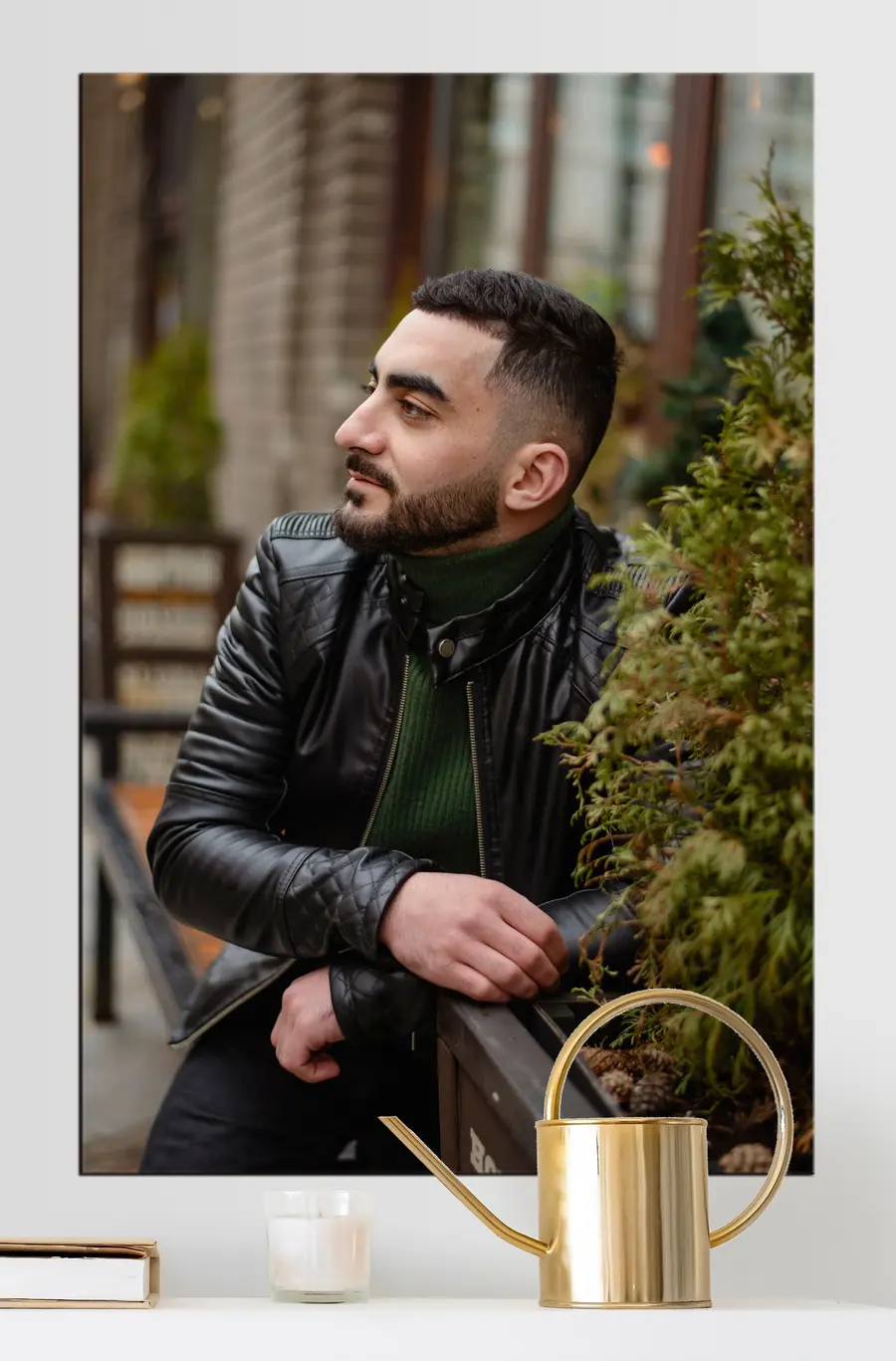 Wandbilder Oberbekleidung, Pflanze und Bart s33328