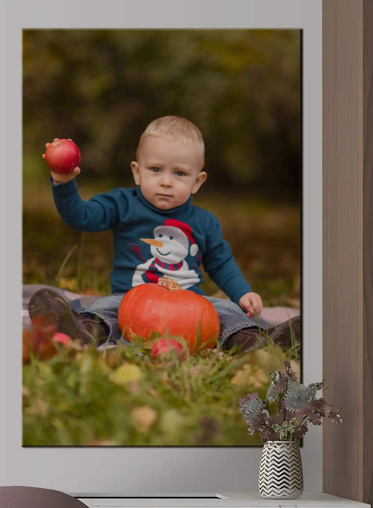 Wandbilder Gesicht, Jeans und Pflanze s33342