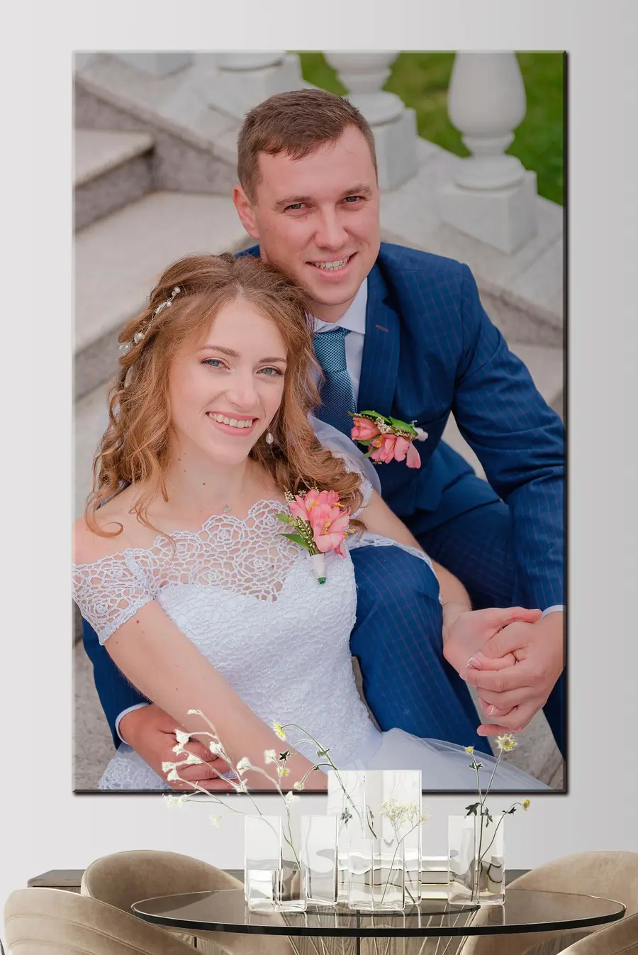 Wandbilder Lächeln, Blume und Krawatte s33345