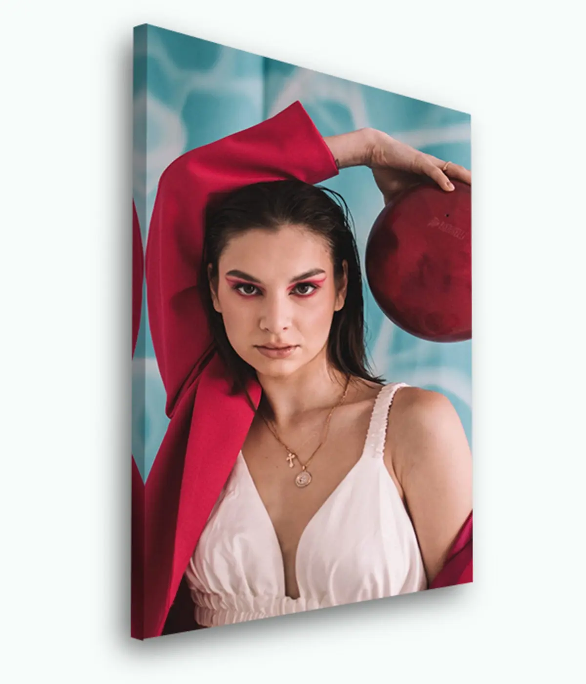 Wandbilder Foto, Wimpern und Lippenstift s33398