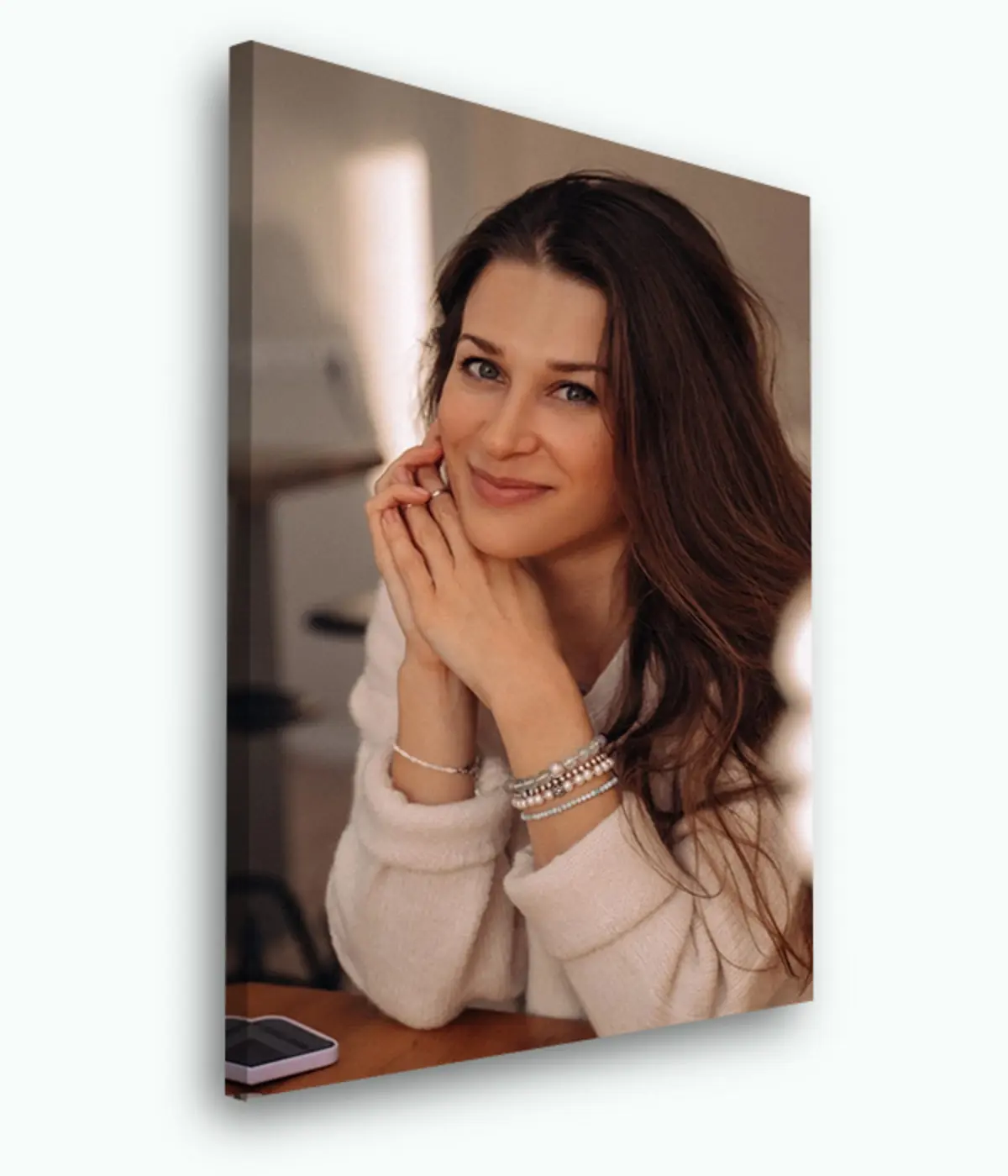 Wandbilder Lächeln, Wimpern und Pflanze s33414