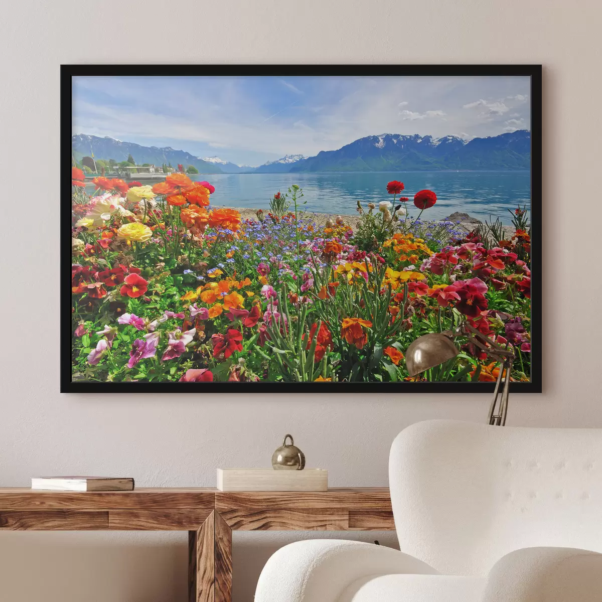 Poster Wasser, Himmel und Blume f00006