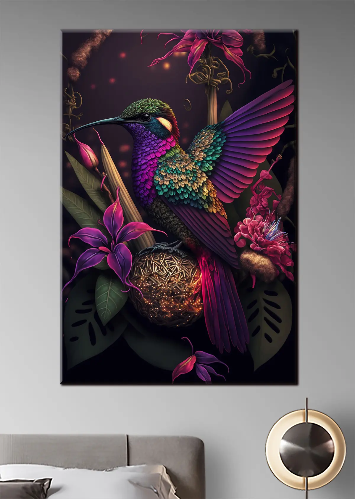 Wandbilder Vogel, lila und hell s33703