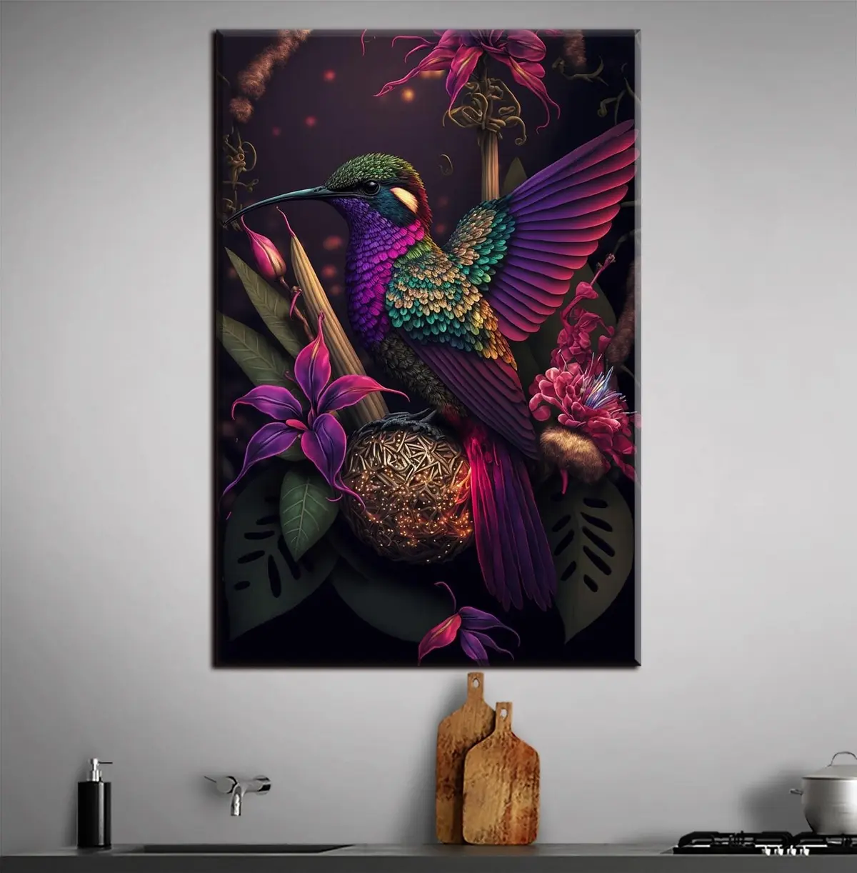 Wandbilder Vogel, lila und hell s33703