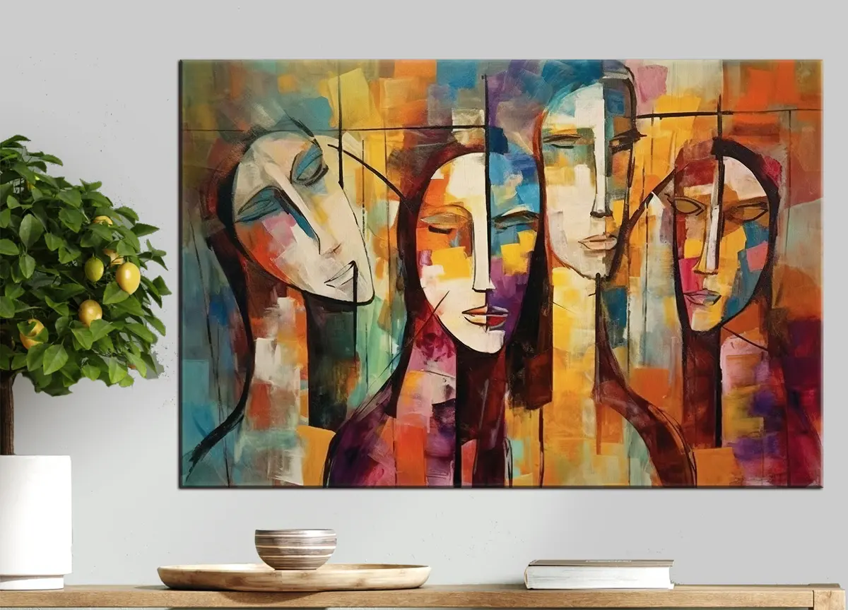 Wandbilder Kunstfarbe, Mimik und Farbe s33845