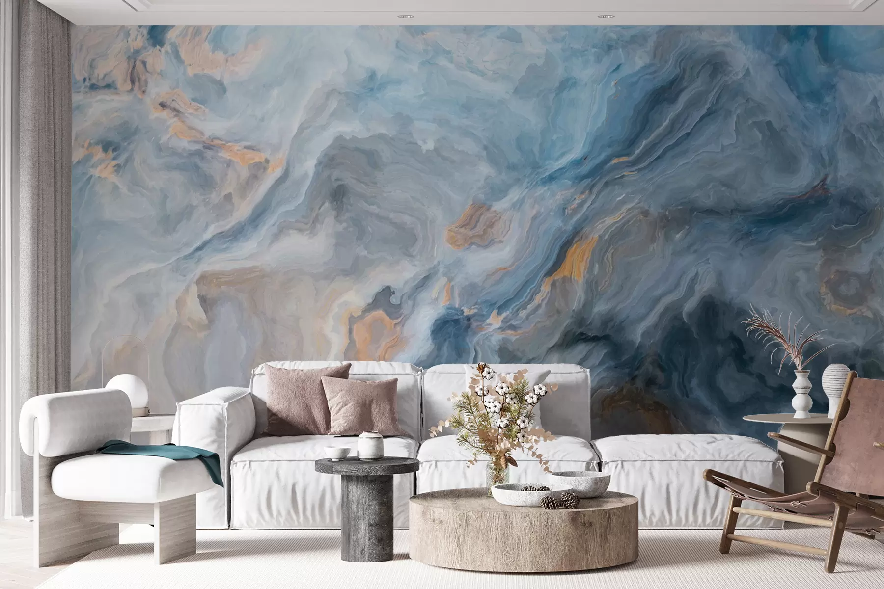 Fototapete Blauer Marmor u95540