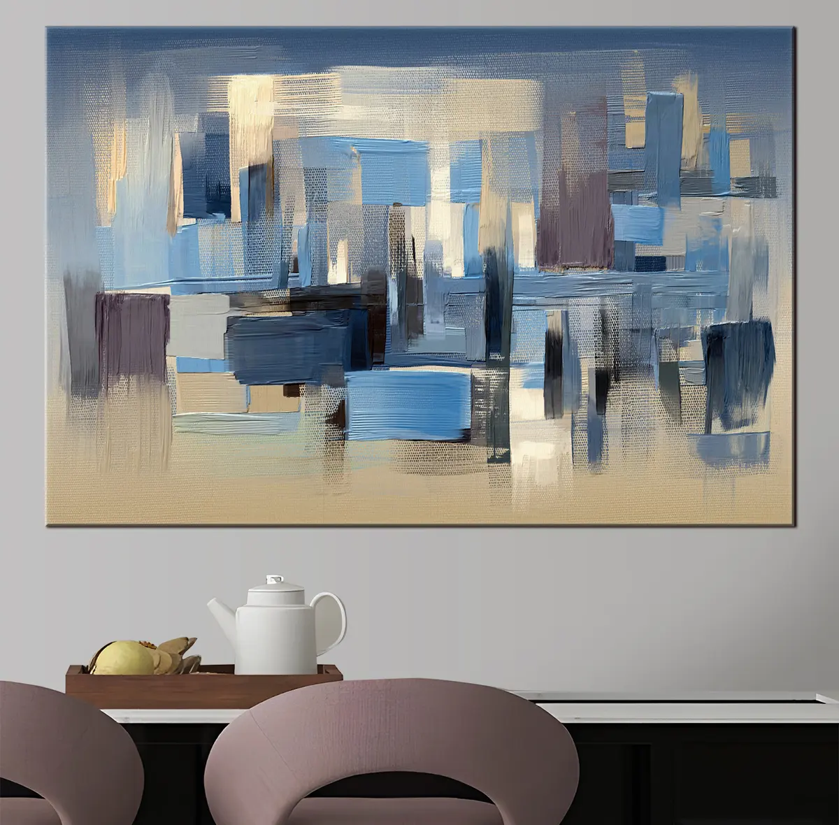 Wandbilder Wasser, Wolkenkratzer und Farbe s34186