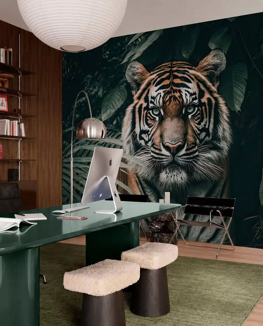 Fototapete Tiger im Regenwald u95619