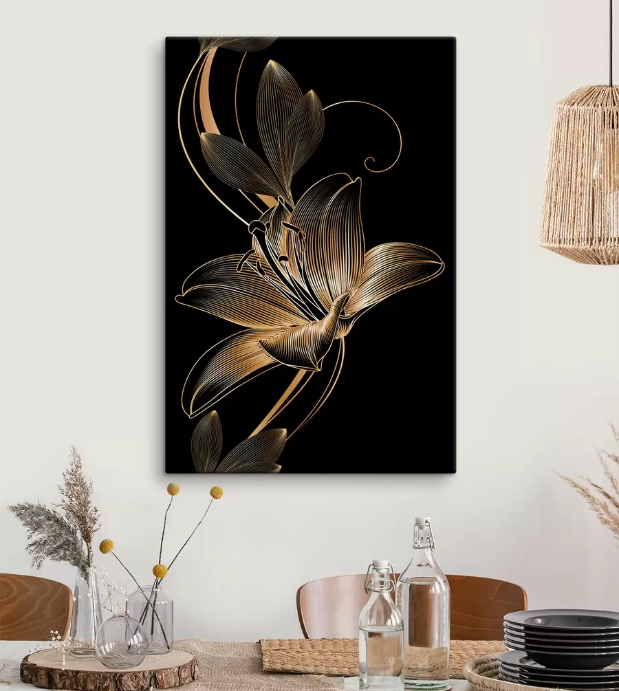 Wandbilder Nahtloses Blumenmuster mit Lilienblüte s34437