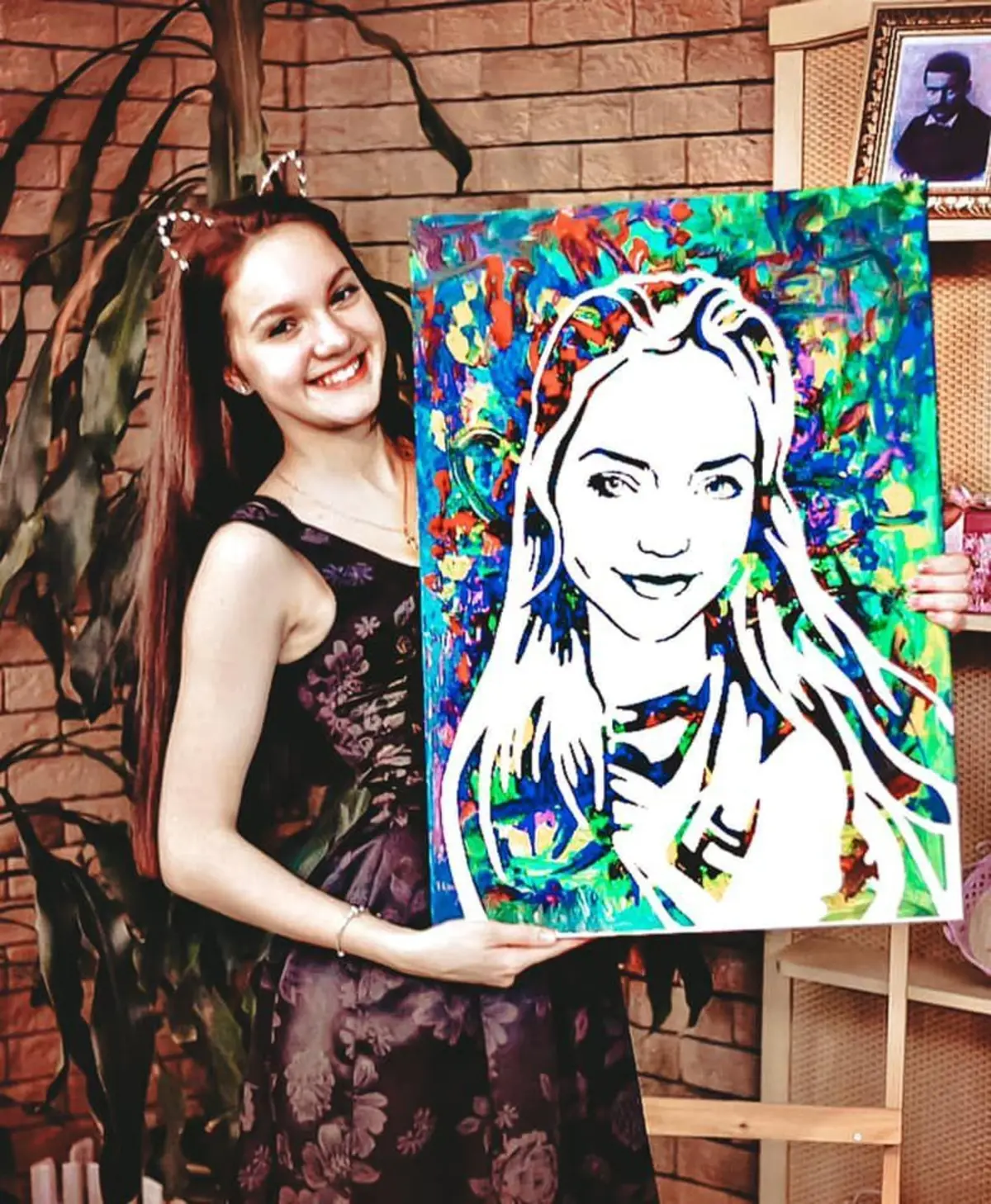 Wandbilder Lächeln, Frisur und Gesichtsausdruck s34681