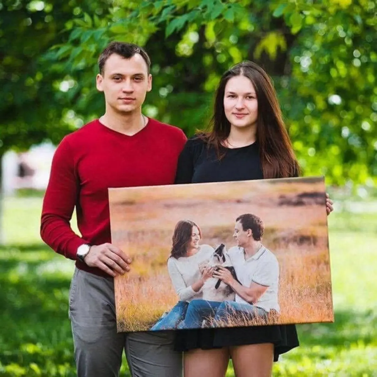 Wandbilder Foto, Gesichtsausdruck und Grün s34691