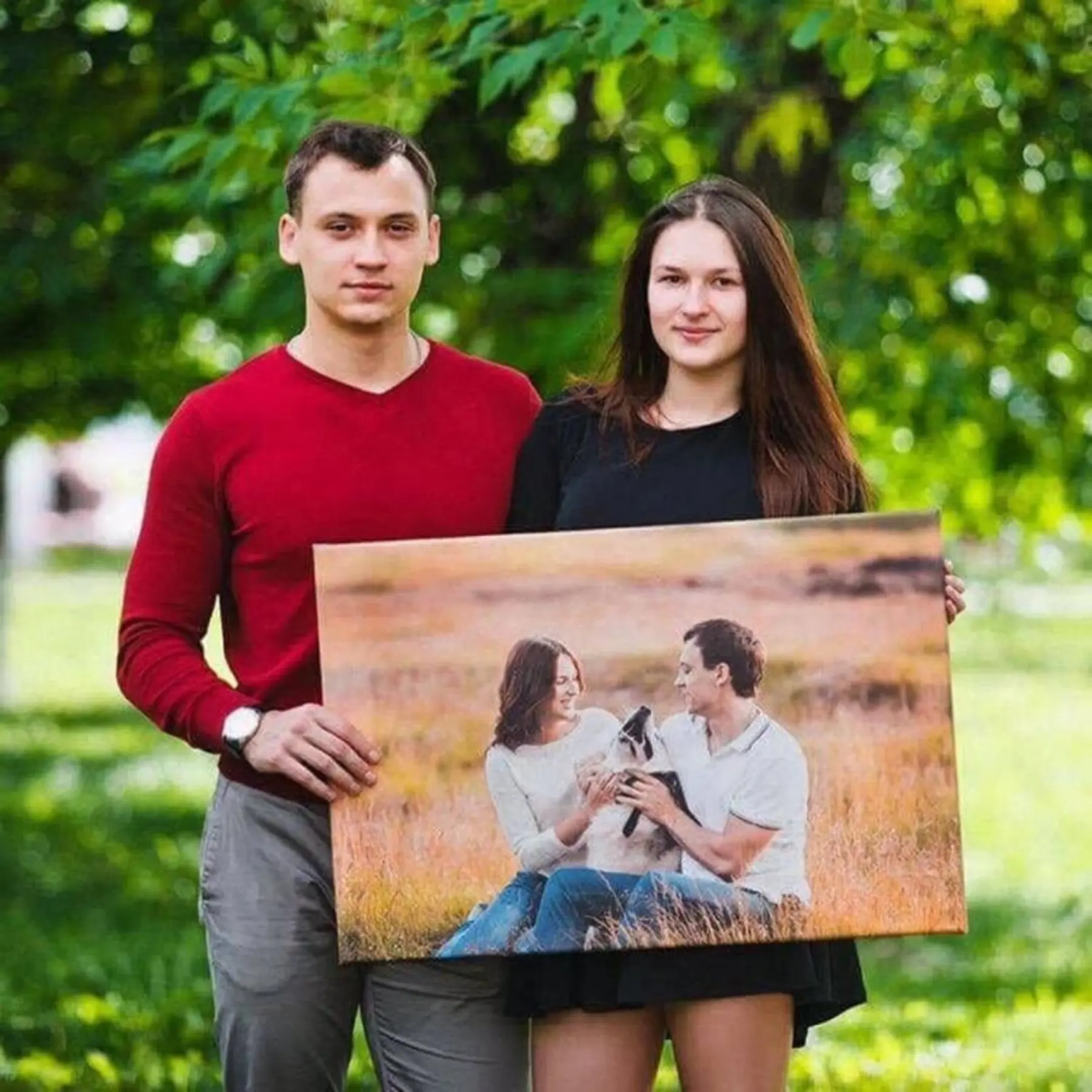 Wandbilder Foto, Gesichtsausdruck und Grün s34691