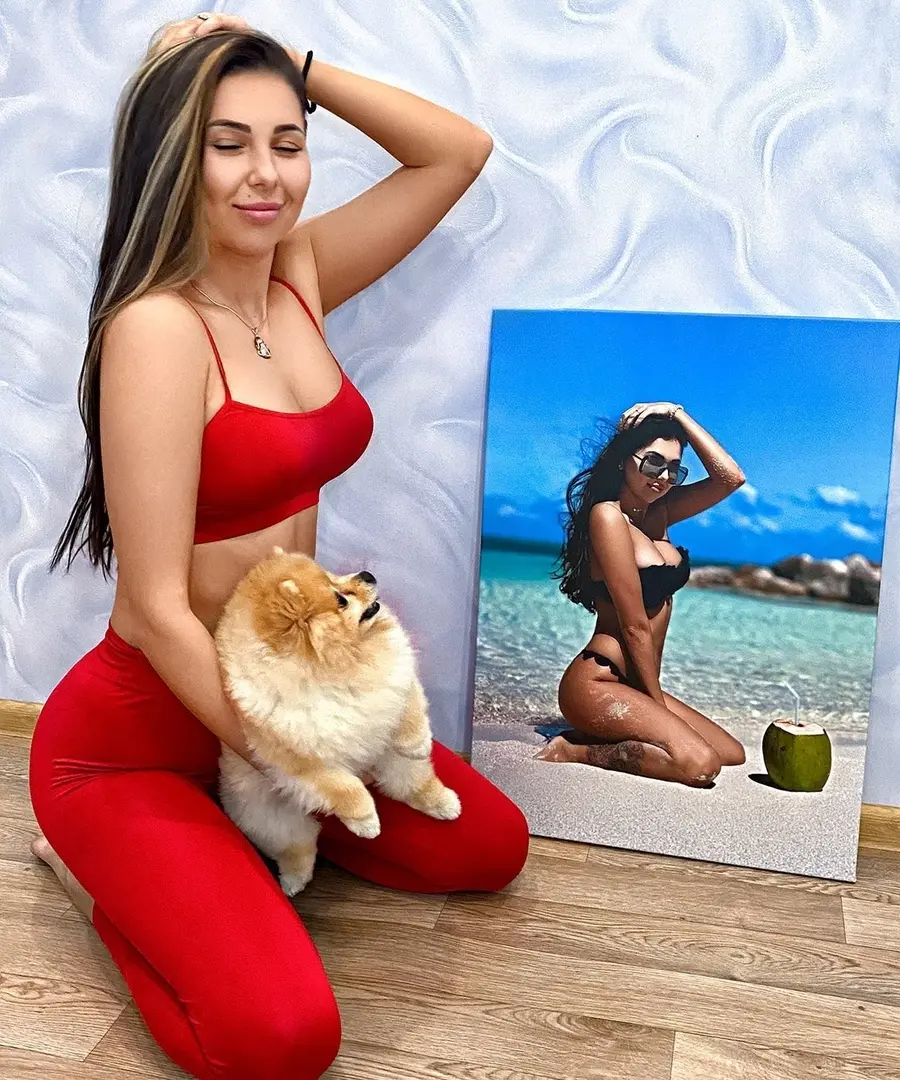 Wandbilder Katze, Bein und Lächeln s34697