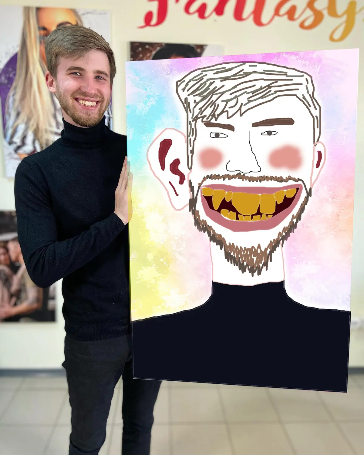 Wandbilder Haare, Kopf und Lächeln s34835