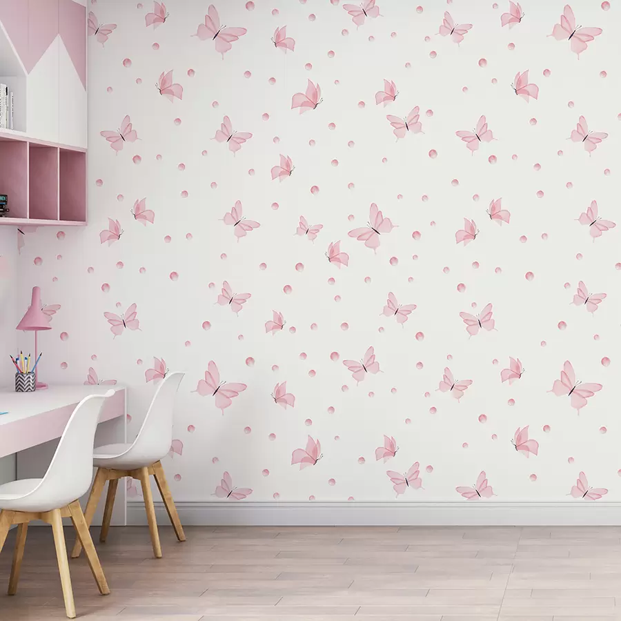 Fototapete Aquarellierte rosa Schmetterlinge u96109
