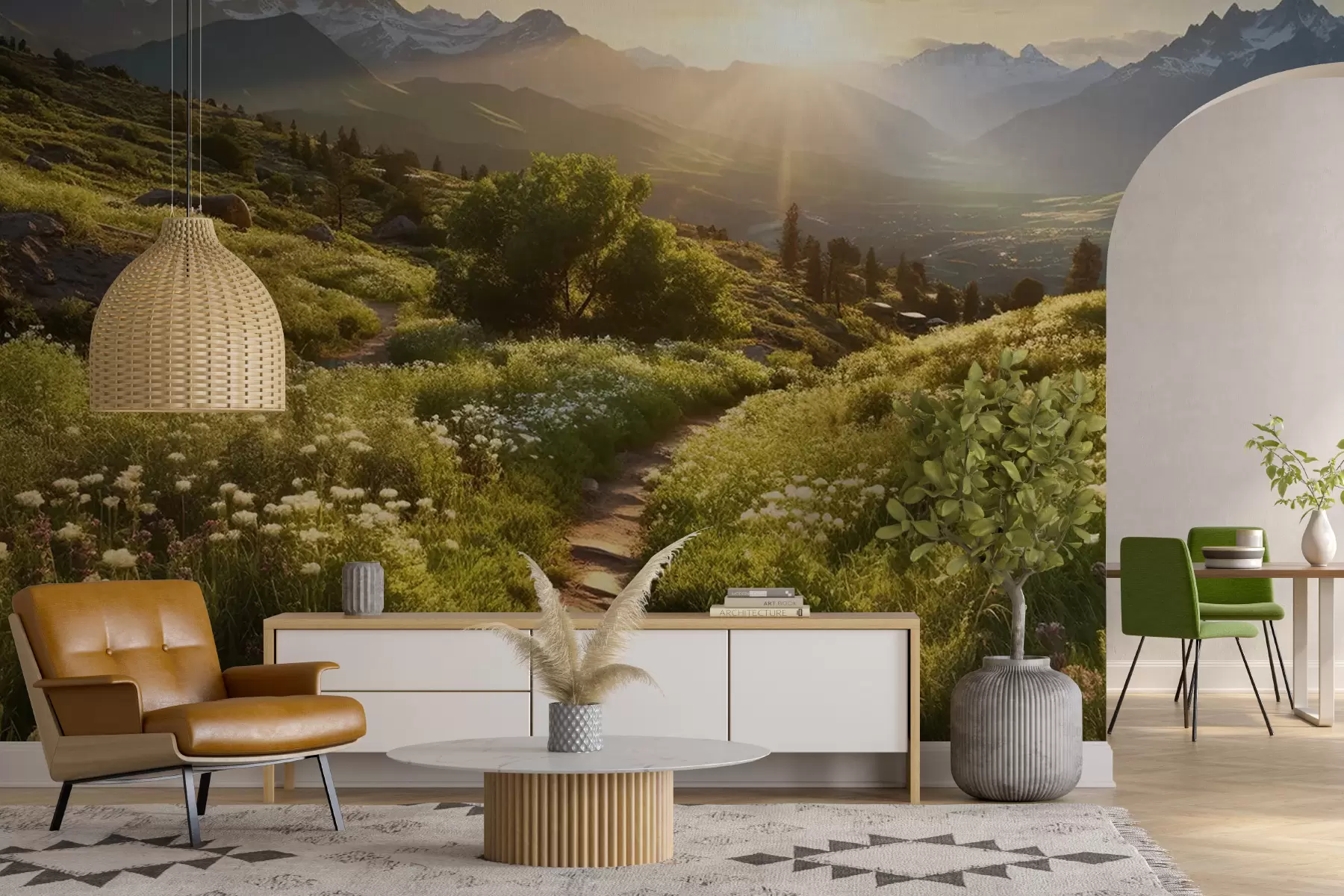 Fototapete Berglandschaft Sonnenuntergang u96209