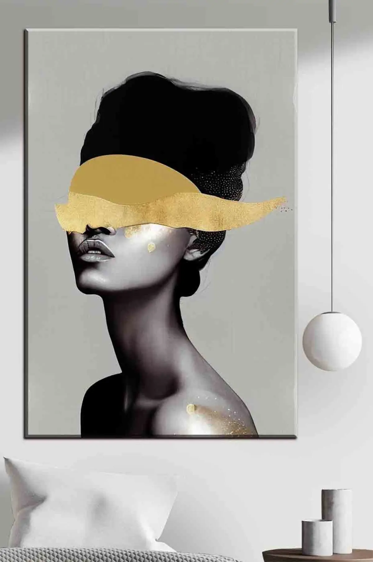 Wandbilder Bild einer jungen Frau mit Farbe im Gesicht s34862