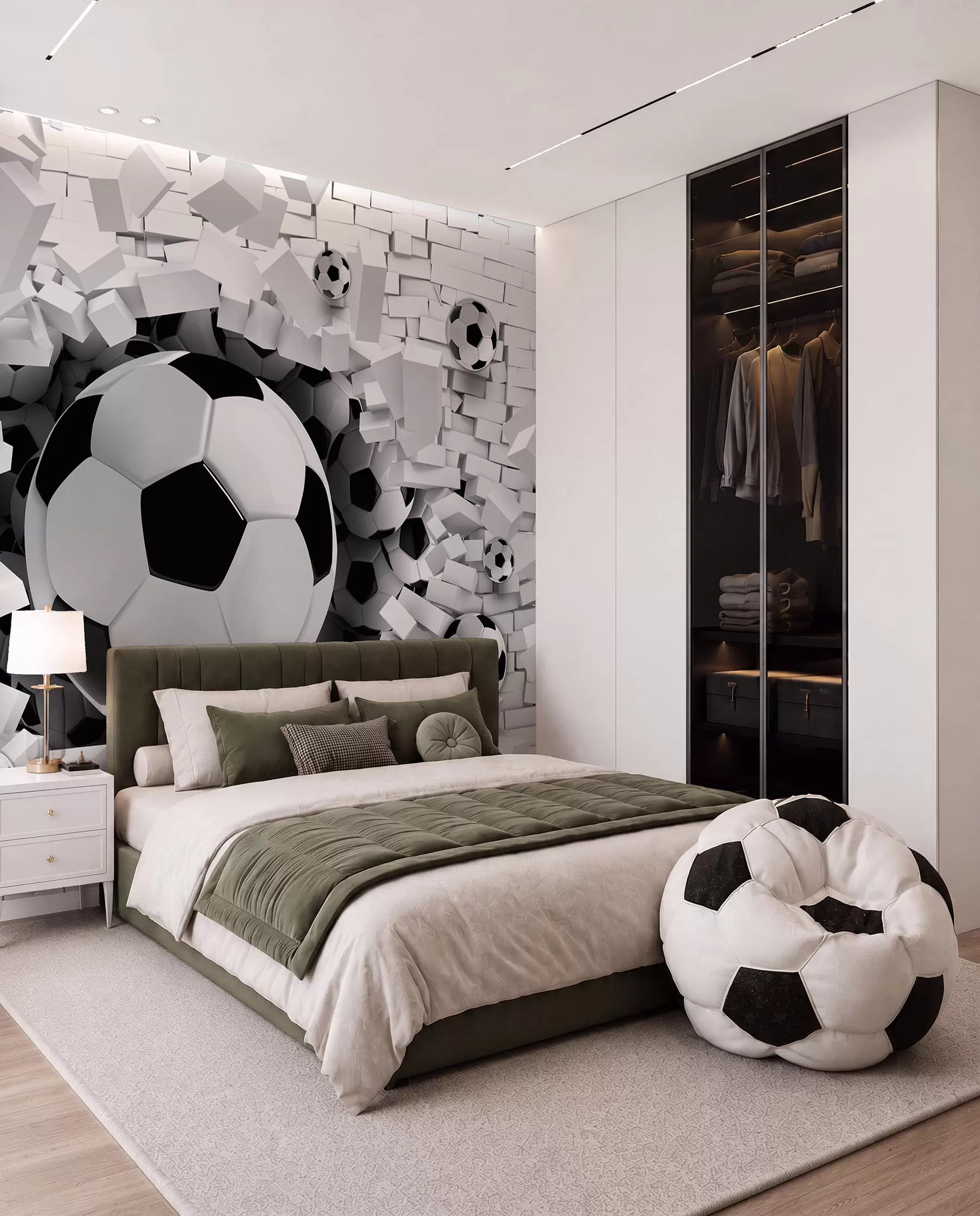 Fototapete Fußball durchbricht die Wand u96315
