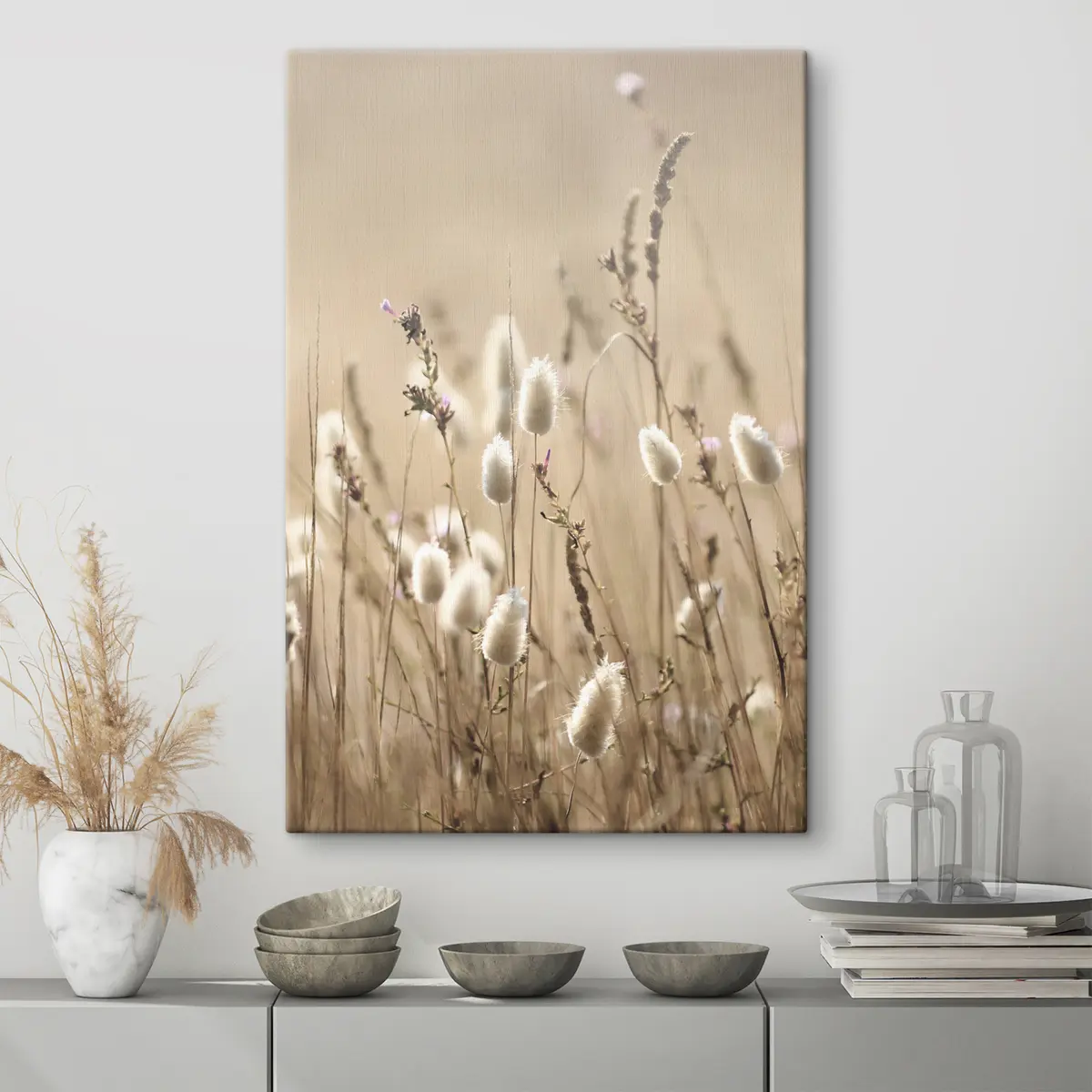 Wandbilder Zarte Blüten im warmen Sonnenlicht s35256