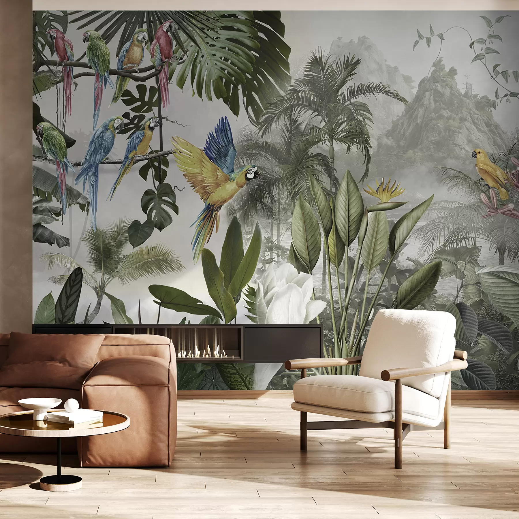 Fototapete Papageien im Regenwald u95693