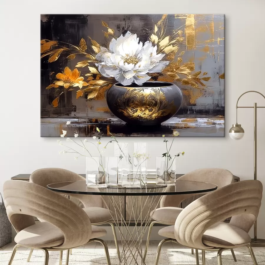 Fototapete Blume, Pflanze und Blumentopf s35388