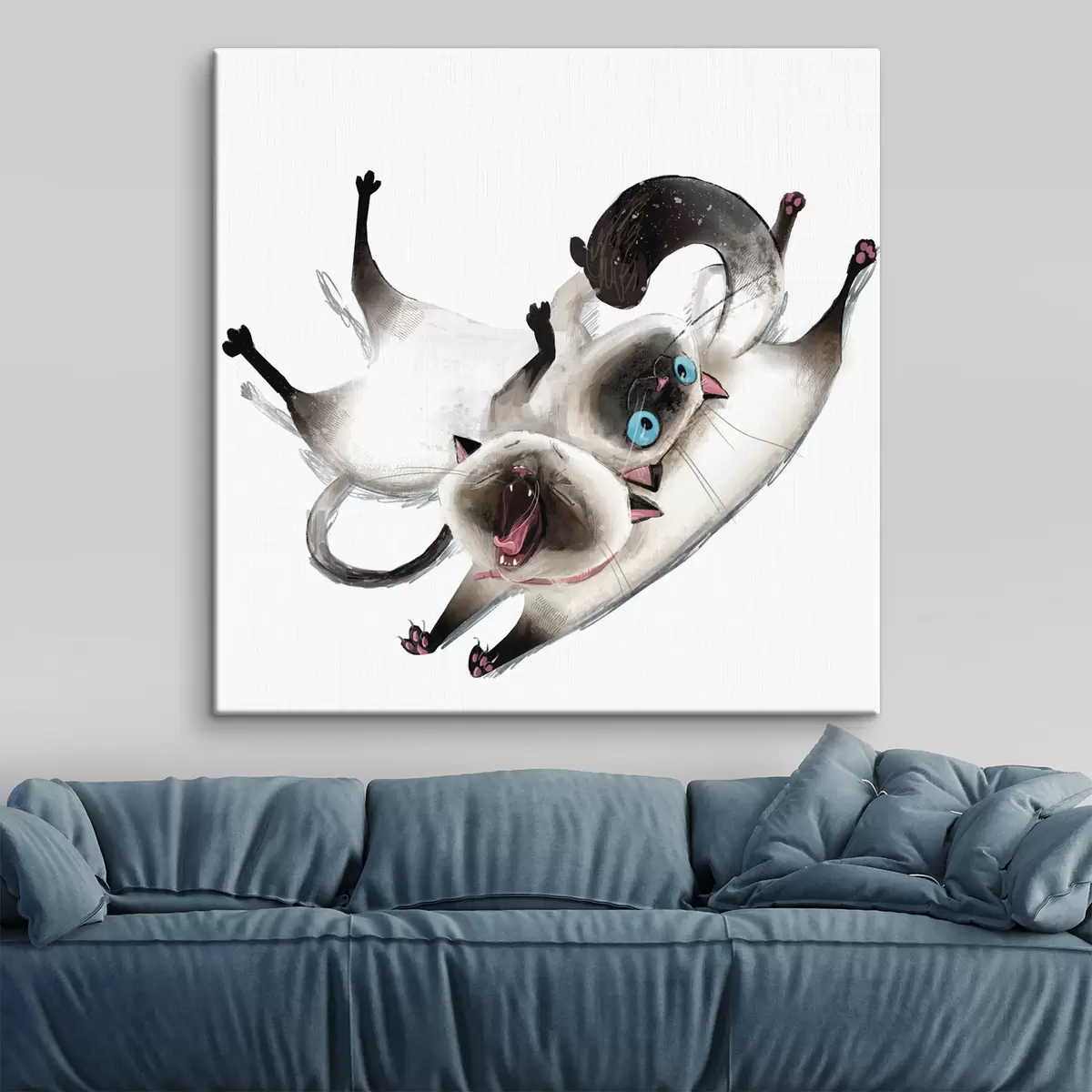 Wandbilder Verspielte Katzen, die ihre Zeit miteinander genießen s34990