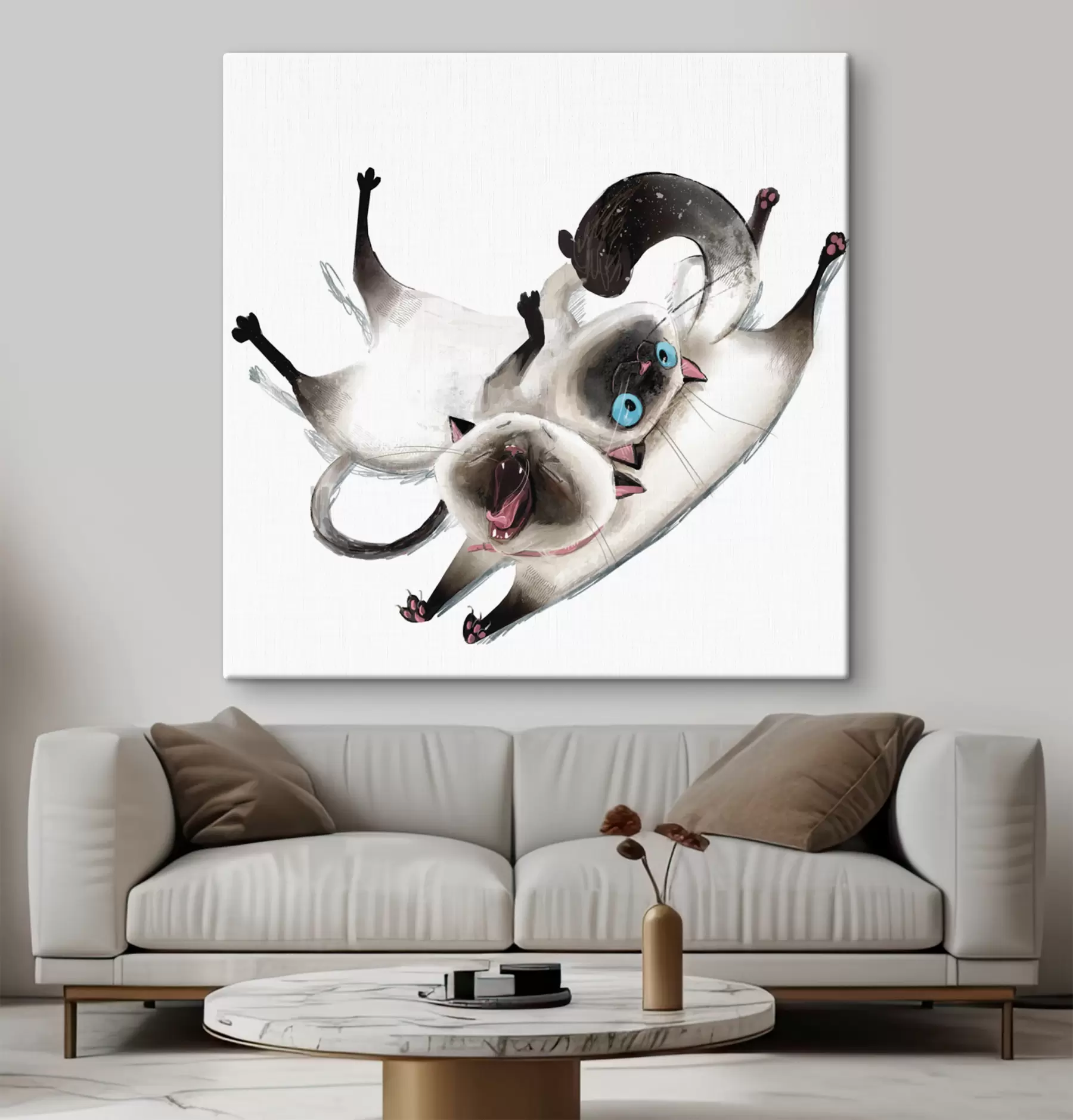 Fototapete Verspielte Katzen, die ihre Zeit miteinander genießen s34990