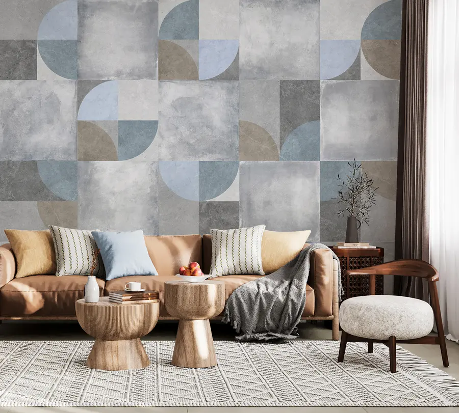 Fototapete Abstraktes geometrisches Muster mit Zementstrukturhintergrund u97268