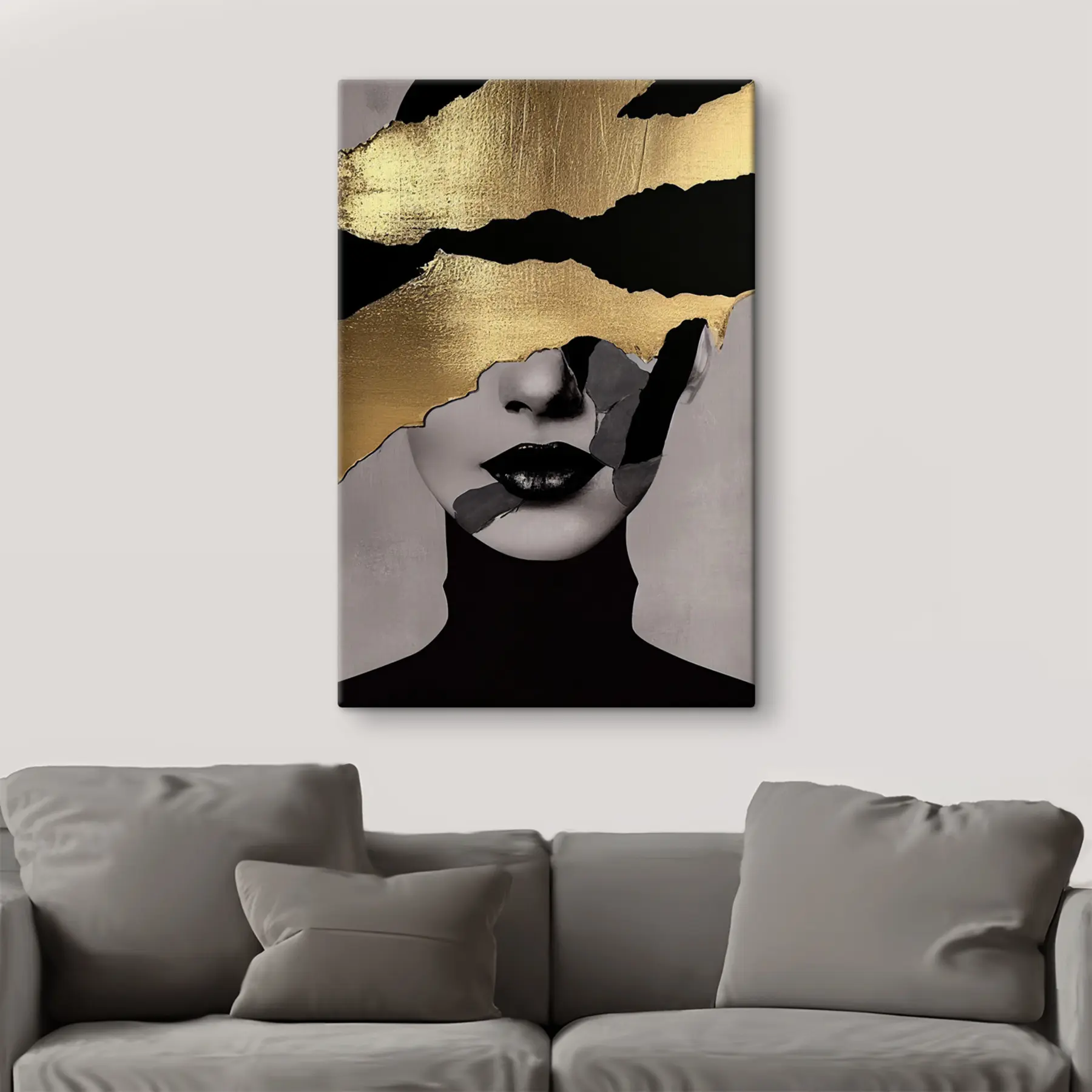 Fototapete Schwarze Lippen, Porträt eines Mädchens s35520