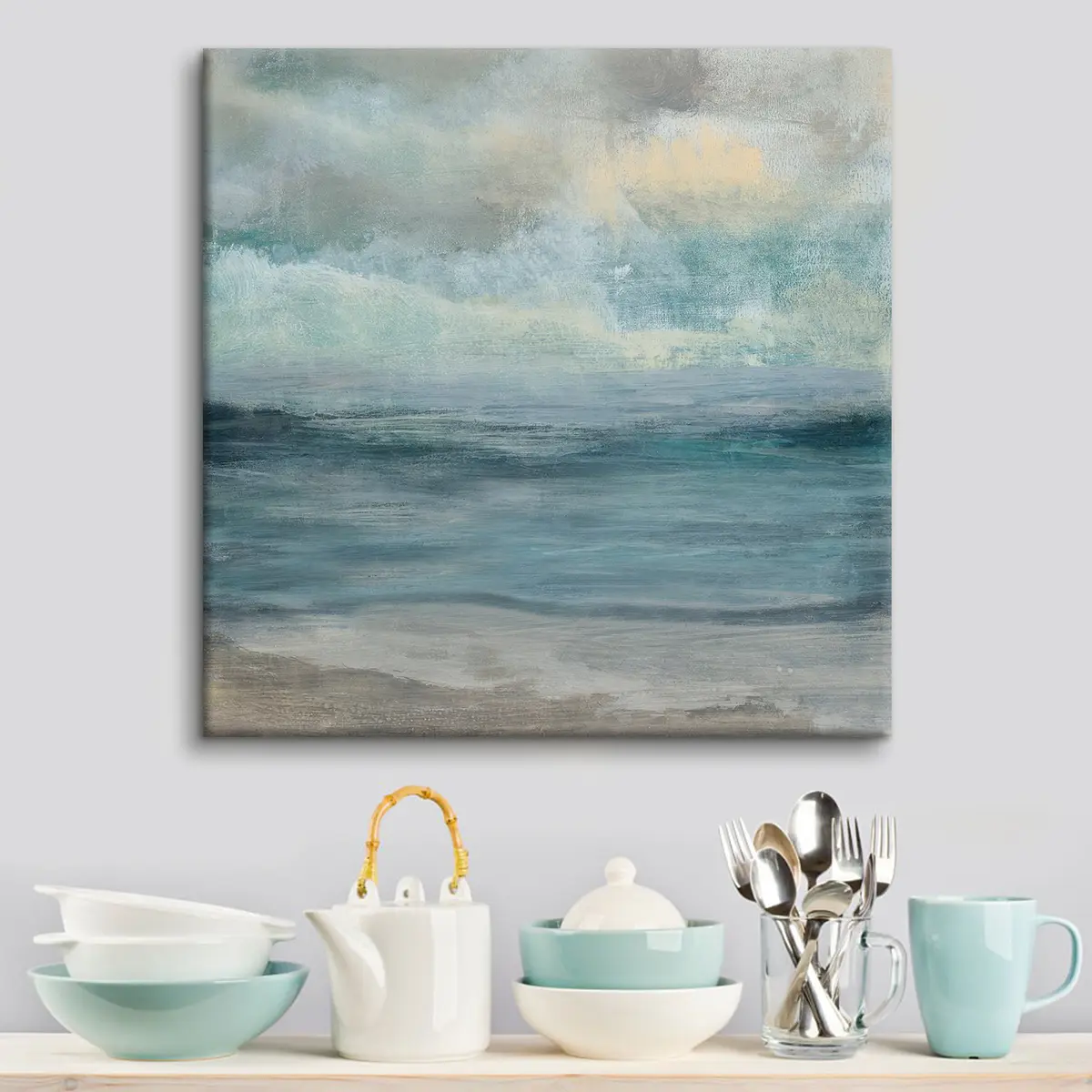 Wandbilder Blaue rauchige Zusammenfassung s35720