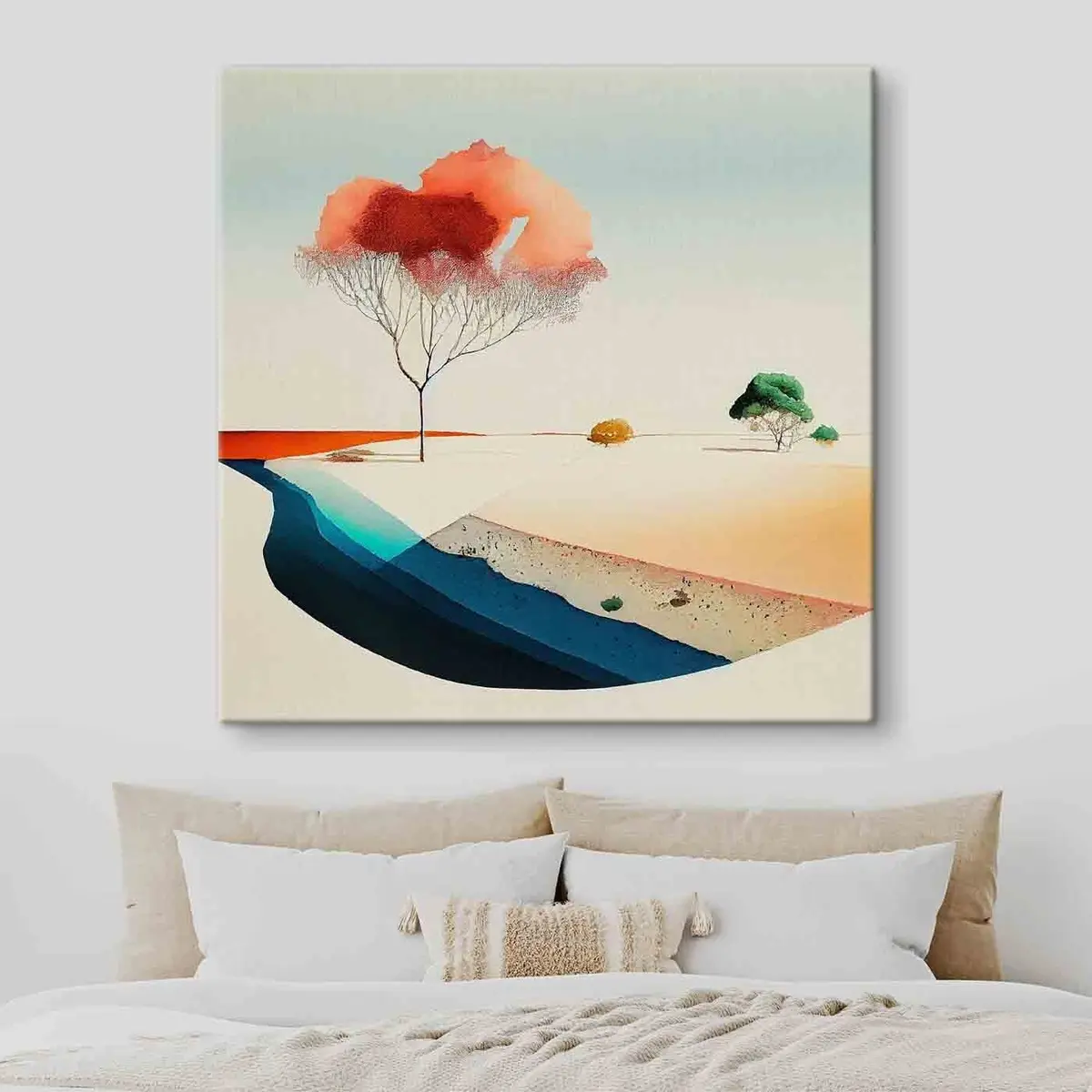 Wandbilder Lebendige Bäume inmitten einer minimalistischen Landschaft s35709