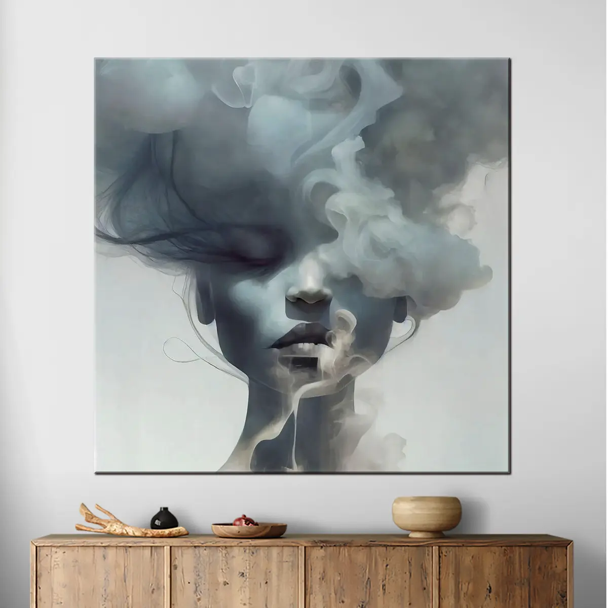 Wandbilder Mädchen und grauer Dunst s35818