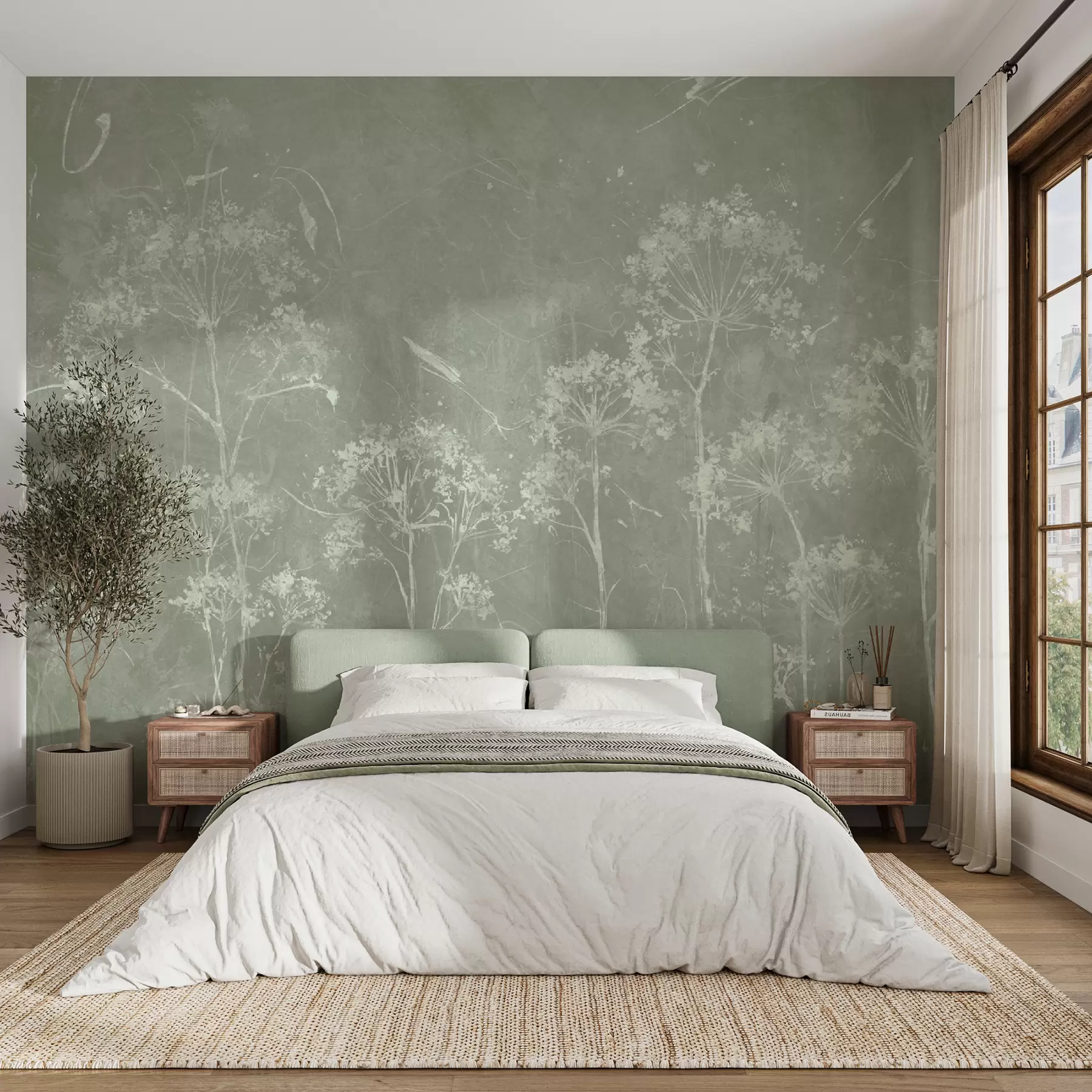 Fototapete Wilde Blumen im Grunge-Stil u96551v1