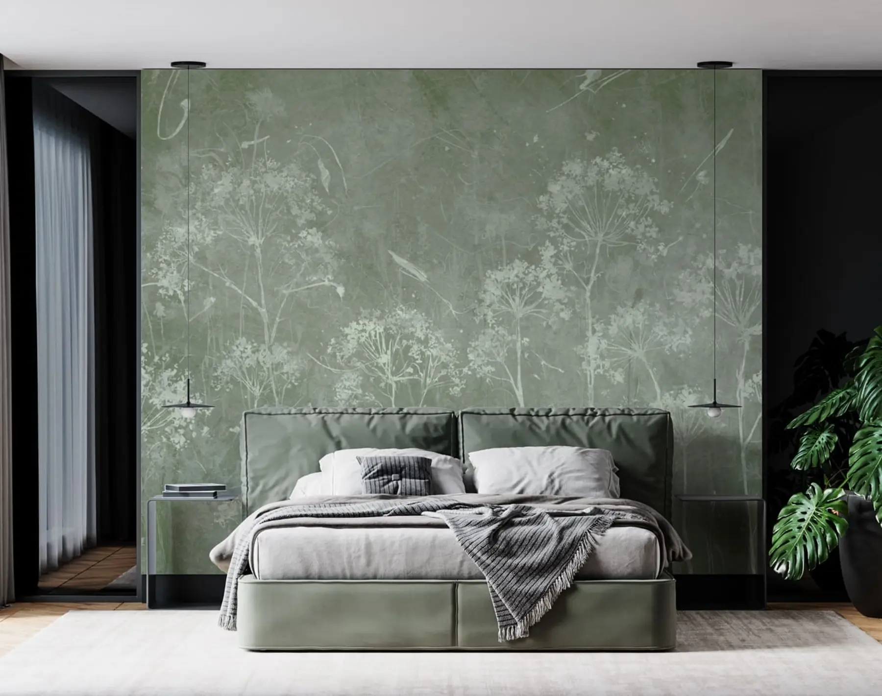 Fototapete Wilde Blumen im Grunge-Stil u96551v1