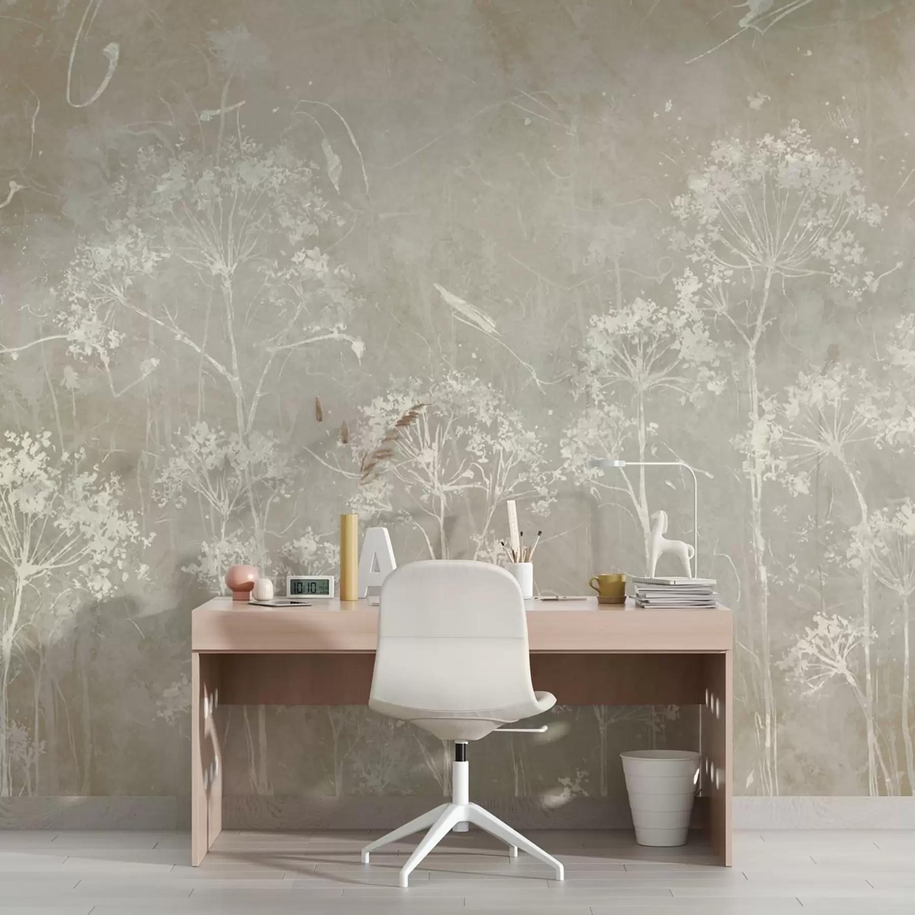 Fototapete Wilde Blumen im Grunge-Stil u96551v2