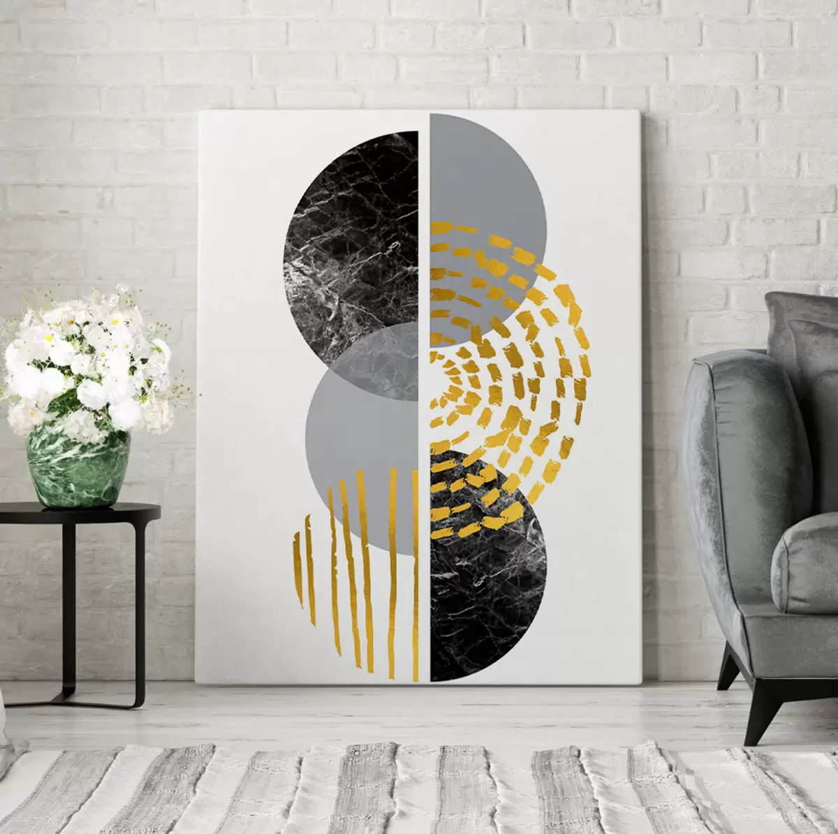 Wandbilder Abstraktes Design mit geschichteten Formen s35942