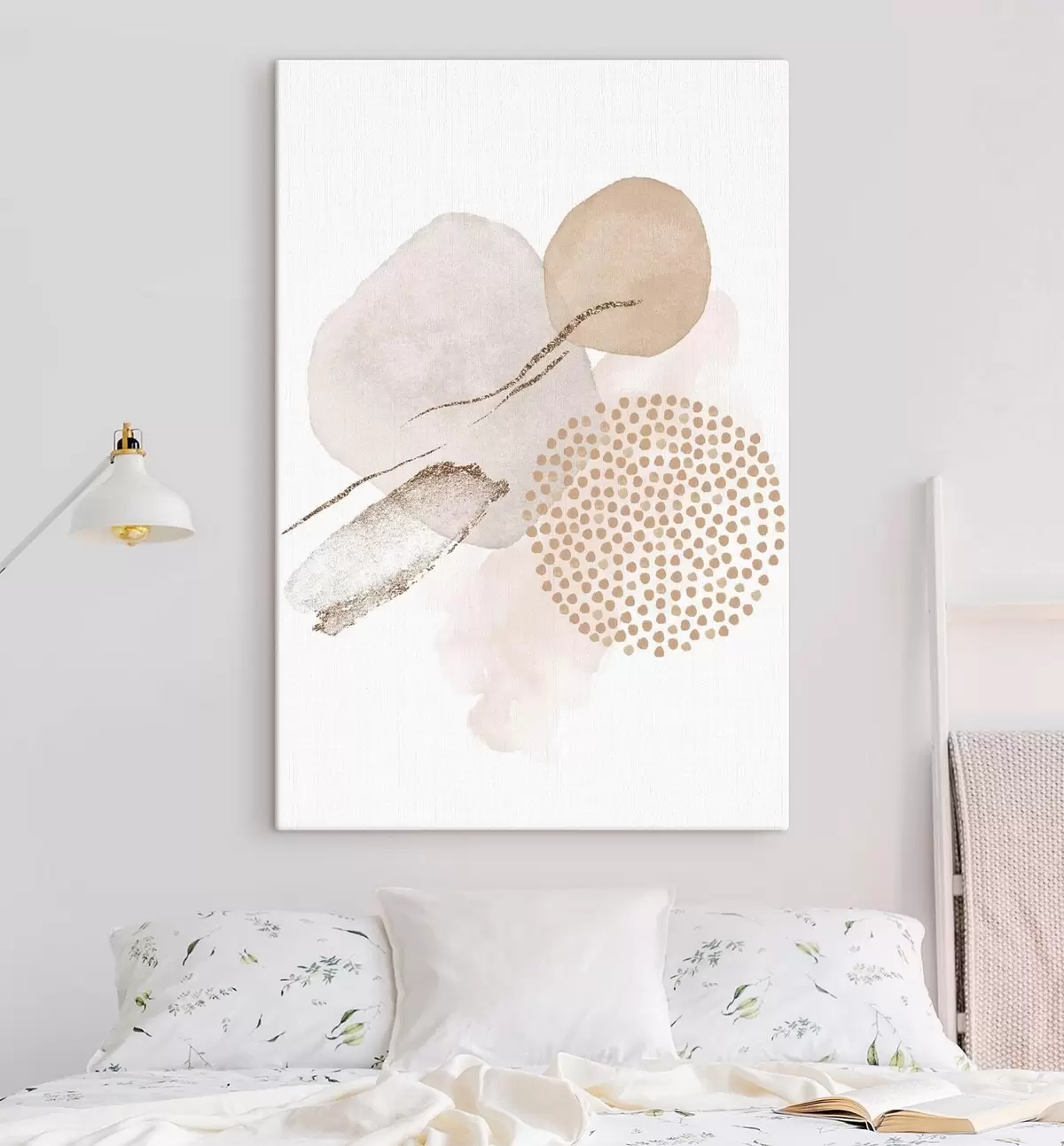 Wandbilder Beige und rosa Blush auf weißem Hintergrund s35990