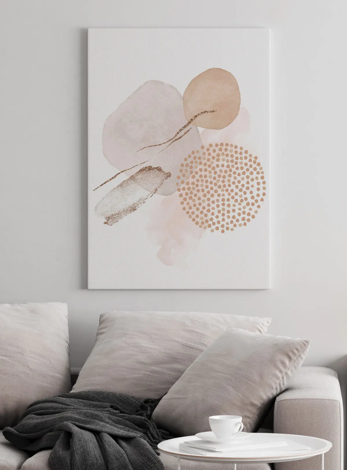 Wandbilder Beige und rosa Blush auf weißem Hintergrund s35990