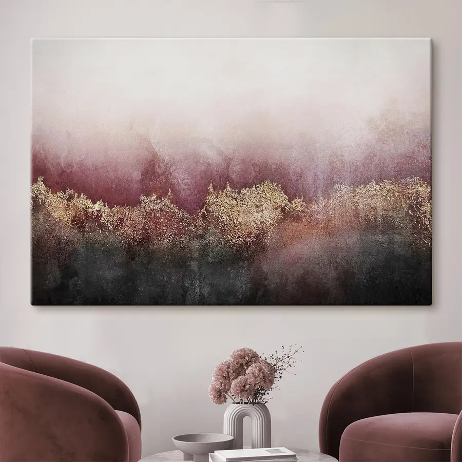 Wandbilder Abstraktion in Bordeauxrot- und Schwarztönen s35844