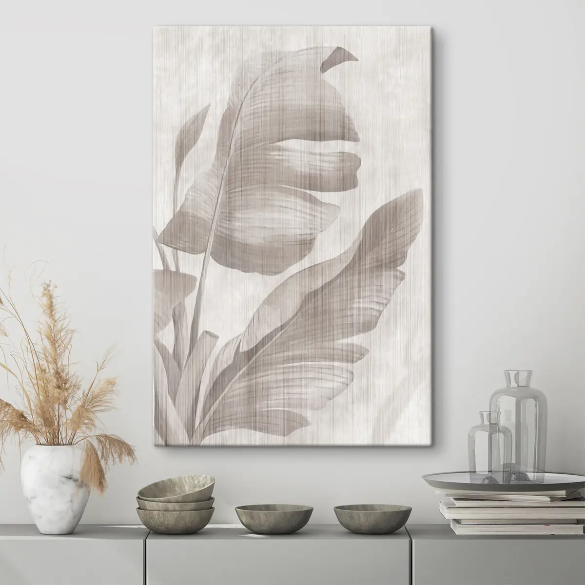 Wandbilder Grunge Palmblätter s35851